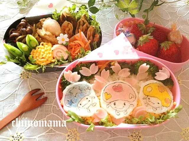 🌸お花見弁当🌸コドモダケ～♪|yukie Mさん