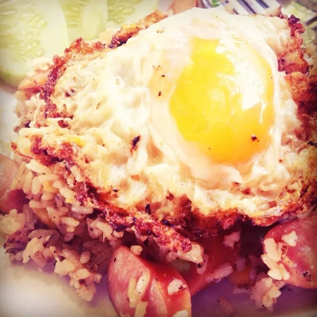 Sausage fried rice with crispy & juicy fried egg|Prae~*さん