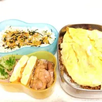 Snapdishの料理写真:昼と夜の弁当|さとちゃんさん