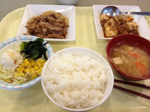 生姜焼き＆麻婆豆腐 於:食堂|おっちさん