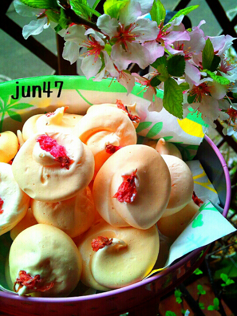 桜のメレンゲクッキー Jun47 Snapdish スナップディッシュ Id Avo54a