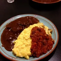 Snapdishの料理写真:オムハヤシのトマトソース乗せ|sailさん