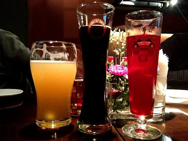 White beer, chocolate beer, cherry beer|FRさん