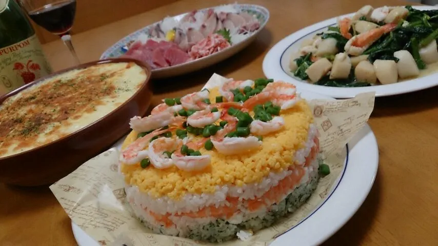 Snapdishの料理写真:おすしケーキ|和恵さん