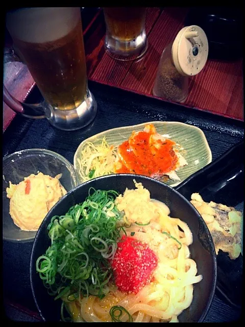 麺通団で うどんやらおつまみもろもろ。|霧雨さん