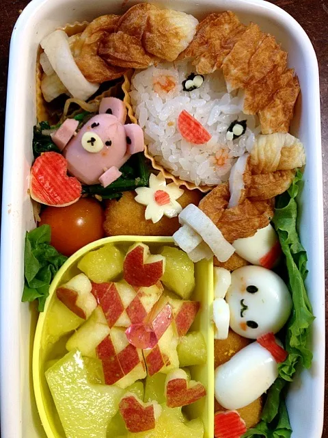 Snapdishの料理写真:コロッケ弁当？メロン弁当？|チョコレートさん