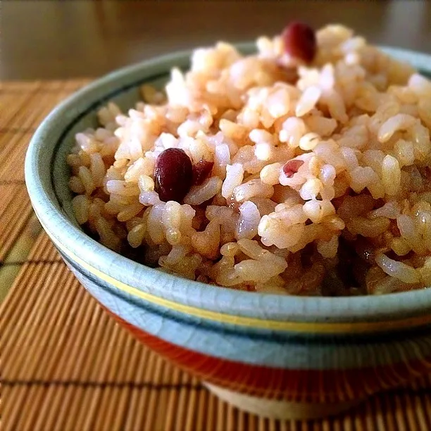 Brown Rice with Azuki Beans. I added sesame too!!|Layさん