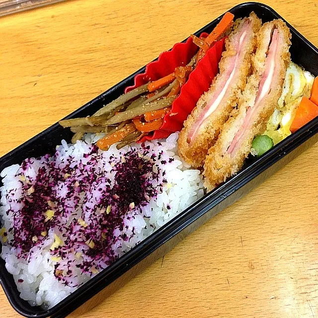 Snapdishの料理写真:ハムカツ弁当|かぶこさん