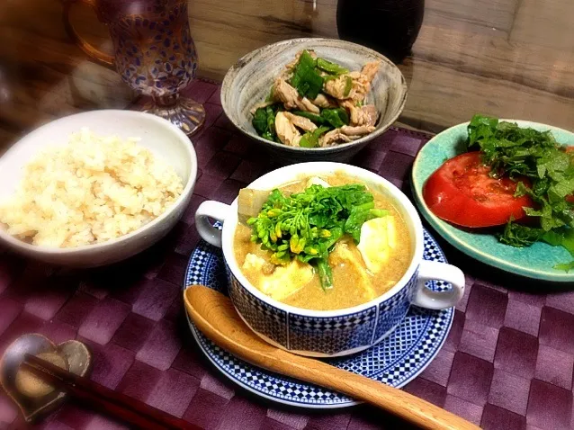 Snapdishの料理写真:豆腐と菜の花の豆乳スープカレー|彩さん