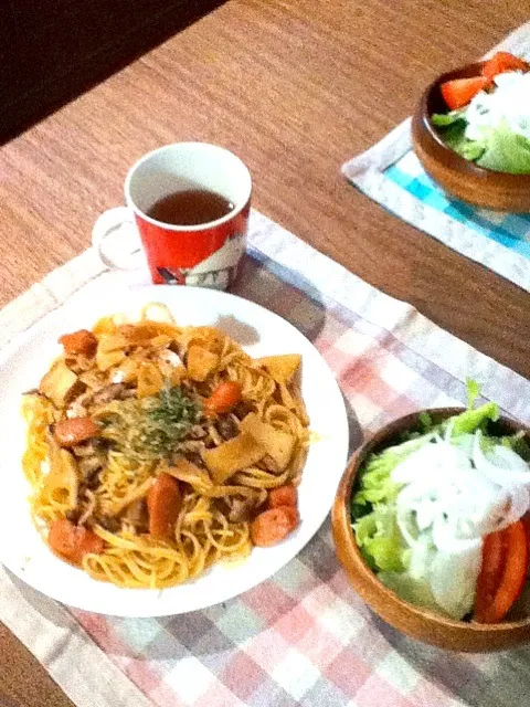 Snapdishの料理写真:キノコの和風パスタ|yuffy.pecorenoさん