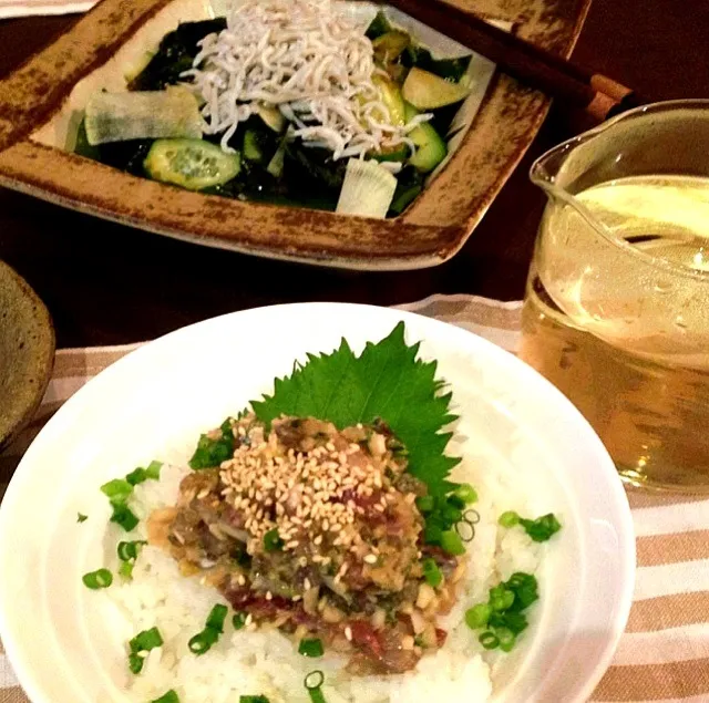 鯵なめろう( ›◡ु‹ )少し食べたら〜お茶漬けに♪♪♪|ランランらぁ〜んさん