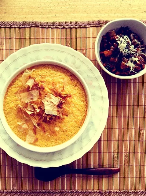 豆腐の鉄板焼き＆納豆のピザ風味|しほさん