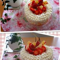 フリルの苺ショートケーキ