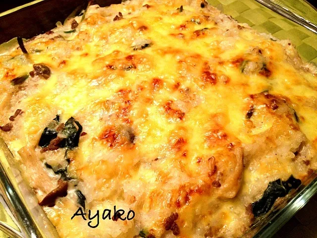 ひき肉ときのことほうれん草のドリア|AYAKO(๑´ڡ`๑)さん