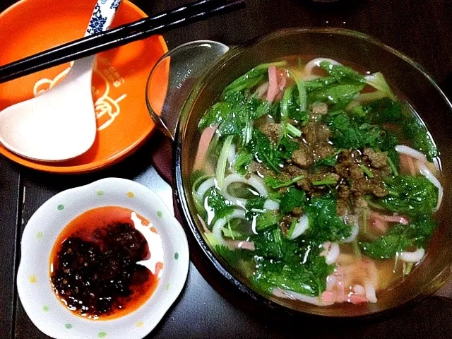 Chinese Noodles with beef, sausages and Vegetables|FRさん