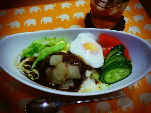 Snapdishの料理写真:ロコモコ丼 o(*^▽^*)o|ゆきさん