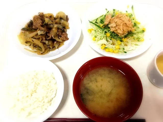 学食『ぶた肉の辛子高菜炒め 他』 360円|よしさん