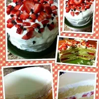 Snapdishの料理写真:Fresh strawberry and cream cake.|Esther :dさん