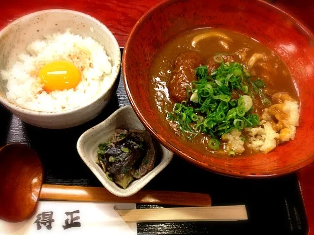 大阪得正カニクリームコロッケ  カレーうどん&卵かけ御飯セット|Mabo Nagaiさん