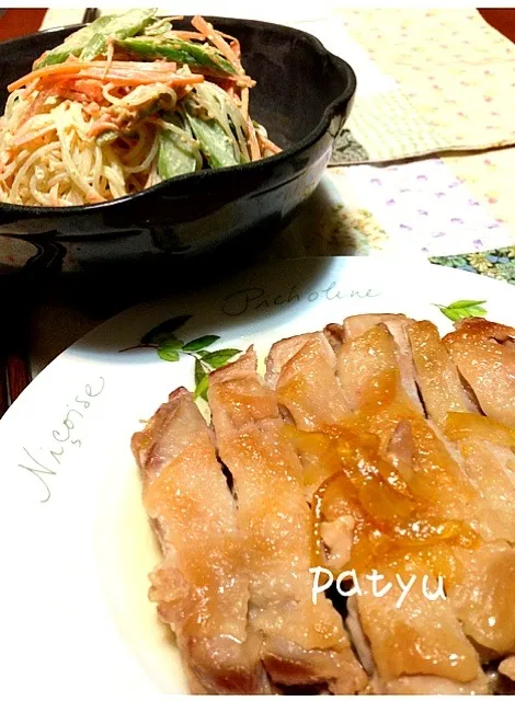 Snapdishの料理写真:鶏肉の照り焼き柚子風味|ぱちゅさん