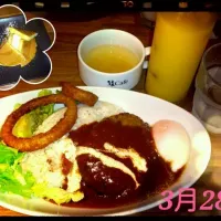 Snapdishの料理写真:ロコモコ丼ランチ|みっこさん