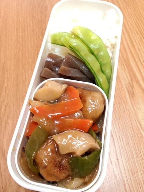 Snapdishの料理写真:蓮根団子入り野菜あんかけ弁当|キーラさん