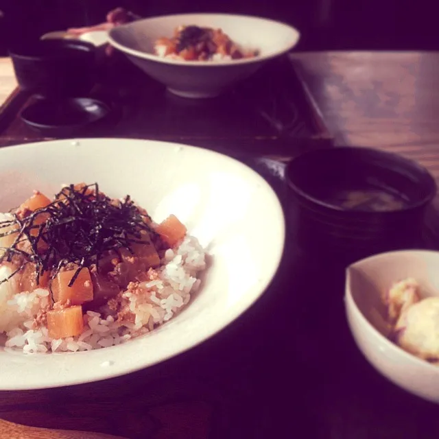 麻婆大根丼。|まゆさん