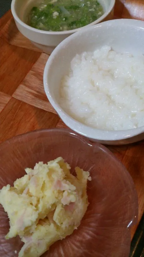 鶏肉と野菜のとろ煮,さつまいもサラダ|Inoriのほっぺさん