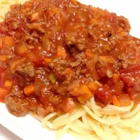 Snapdishの料理写真:ミートソーススパゲティ|瞶さん