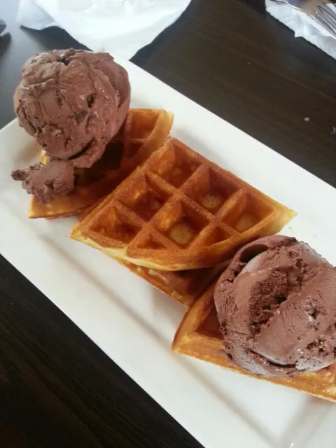 chocolately gelato and homemade waffle goodness!|neil tangさん