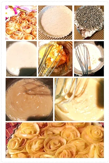 the process of making😆Rose Apple Custard Pie🌹ローズアップルカスタードパイ|🌈Ami🍻さん