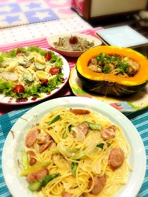 coco7476ちゃんの❤スチーマーで！丸ごと南瓜肉！で晩ご飯❤|ゆぅこさん