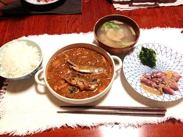 鰯のトマト煮込みと蛍烏賊の酢味噌会|辰己 シゲルさん