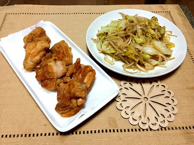 唐揚げ 野菜炒め|ちャんさん