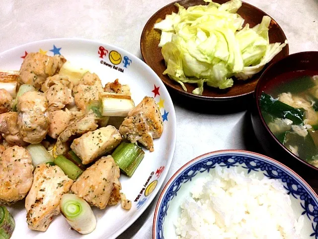 鳥とネギのハーブソルト焼き|さやか丸さん