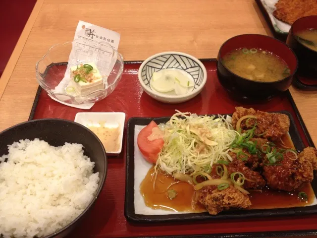 黒酢あんかけ唐揚げ定食|おぎしょーさん