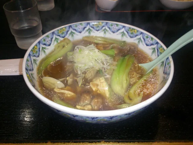 春浅蜊と青菜と湯葉の麺|やかんちゃんさん