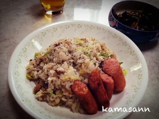 下仁田ネギと焼豚の端っこ炒飯|かまさん