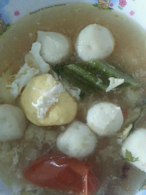 Snapdishの料理写真:Kids Celery, Egg & Fishball Soup|Mrs BNazさん