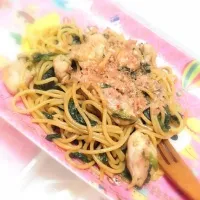 ほうれん草ともも肉の和風パスタ|みきさん