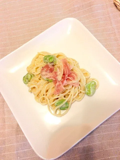 そら豆と生ハムのクリームパスタ|natsuさん