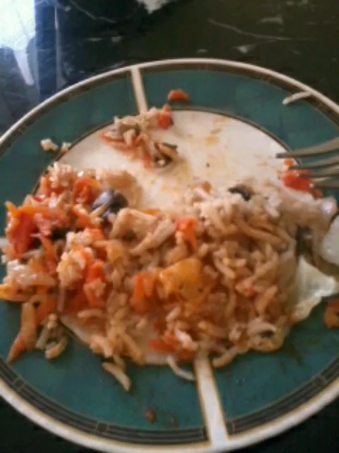 lunch: rice, mushrooms, cabbage, carrots, onion|Anaさん