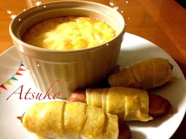 キッシュの生地でチョリソーをマキマキ❤❤❤👍アパレイユをココットで焼きました❤❤❤|あっちゃんさん