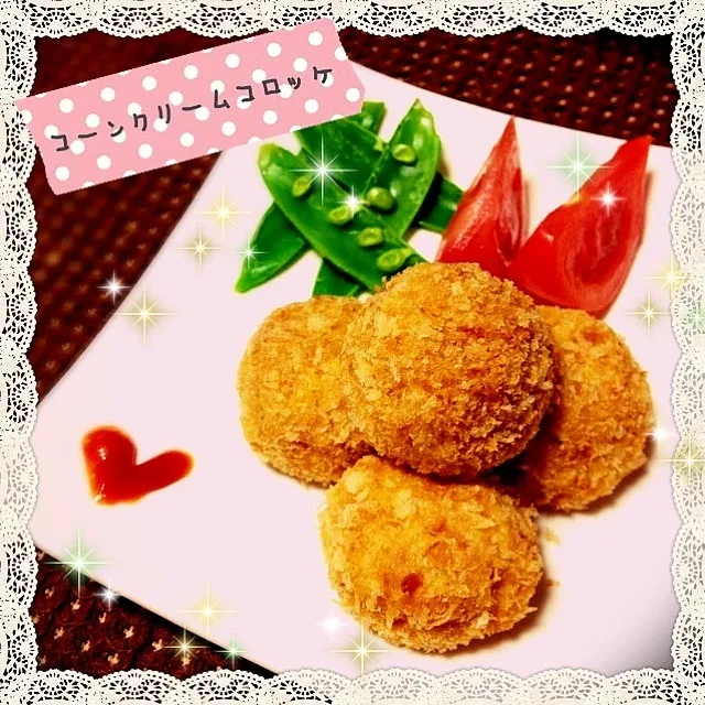 揚げないコーンクリームコロッケ♡コーンスープリメイク♪ (corn cream croquette)|まるちゃんさん