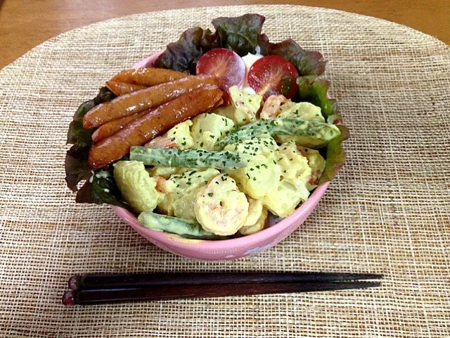 エビとジャガのカレーマヨネーズあえ弁当|信太郎さん