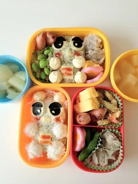 Snapdishの料理写真:子供のお弁当。 ガチャピン|中塚 恵美子さん