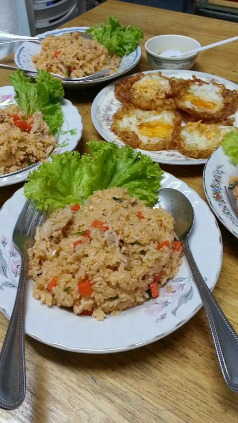 fried rice with pork and fried egg|hakubaraさん