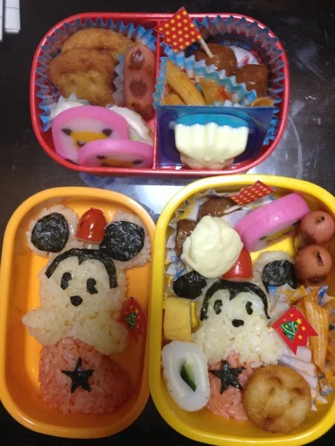 Snapdishの料理写真:子供のお弁当。 ミッキークリスマス|中塚 恵美子さん