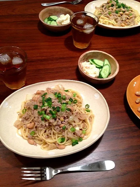 大豆とひき肉のパスタ|さやかさん