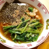 小松菜とエビのゴマ味ラーメン|acdcさん